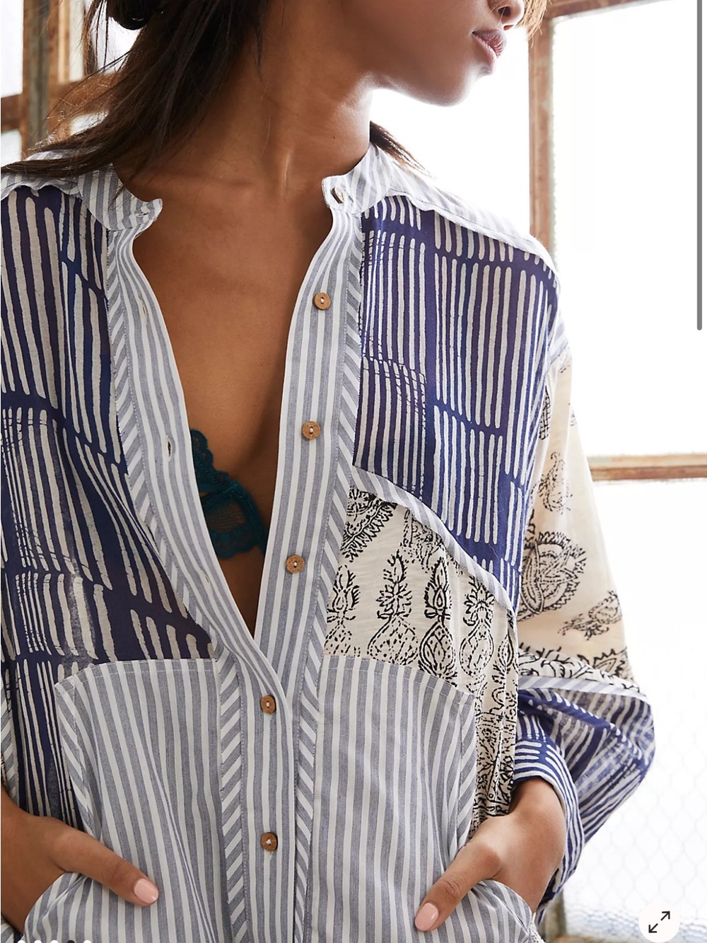 NWOT Free People Patch My Heart Shirt - Picture 4 of 16